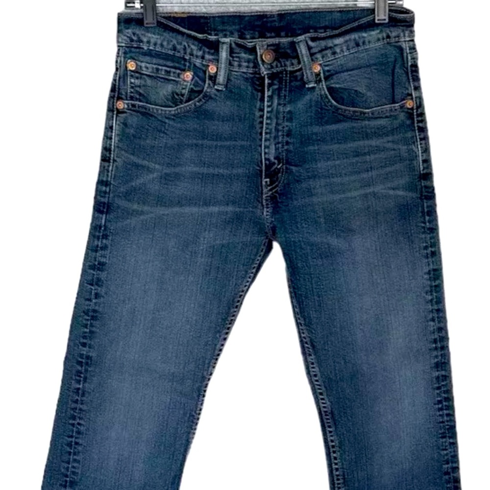 505 Levis Mens Jeans 31x32 Medium Dark Blue Straight Fit